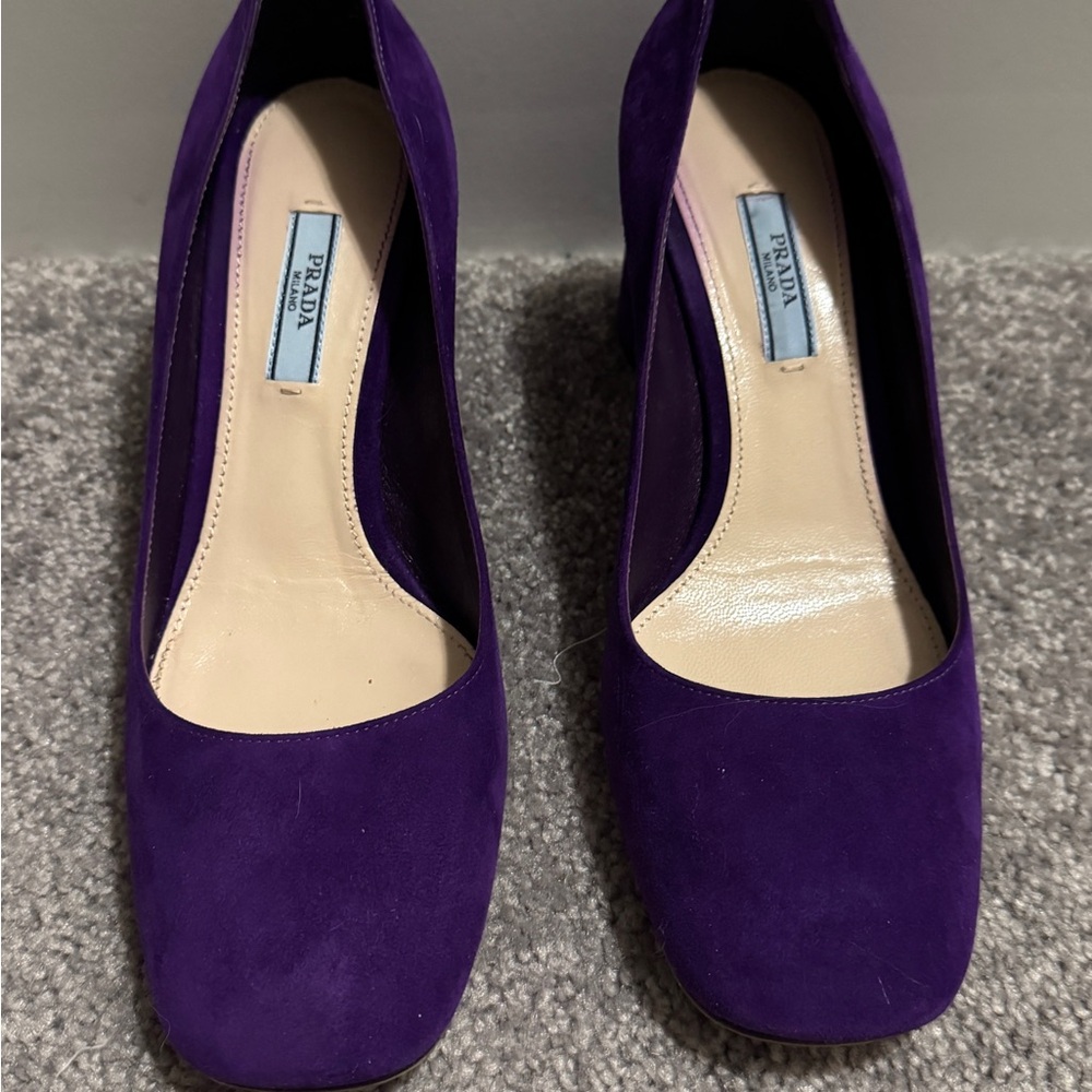 Prada Women's Purple Suede Heels